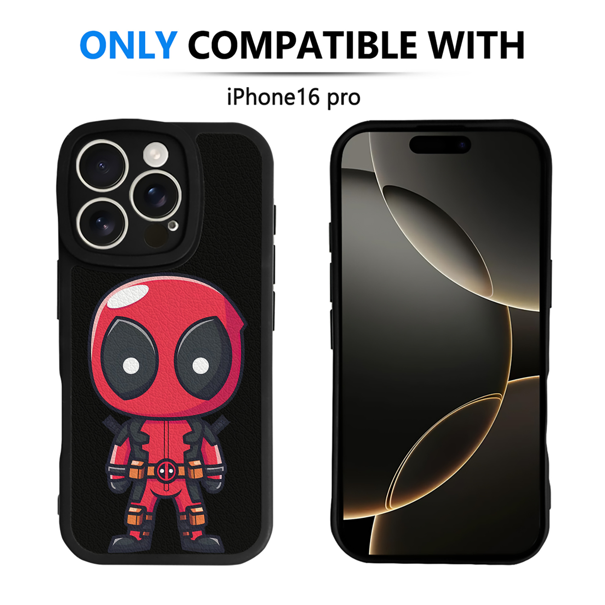 （画像用） Deadpool デッドプール 【iPhone 16シリーズ対応】シリコンスマホケース（レザー調） 材質：シリコン